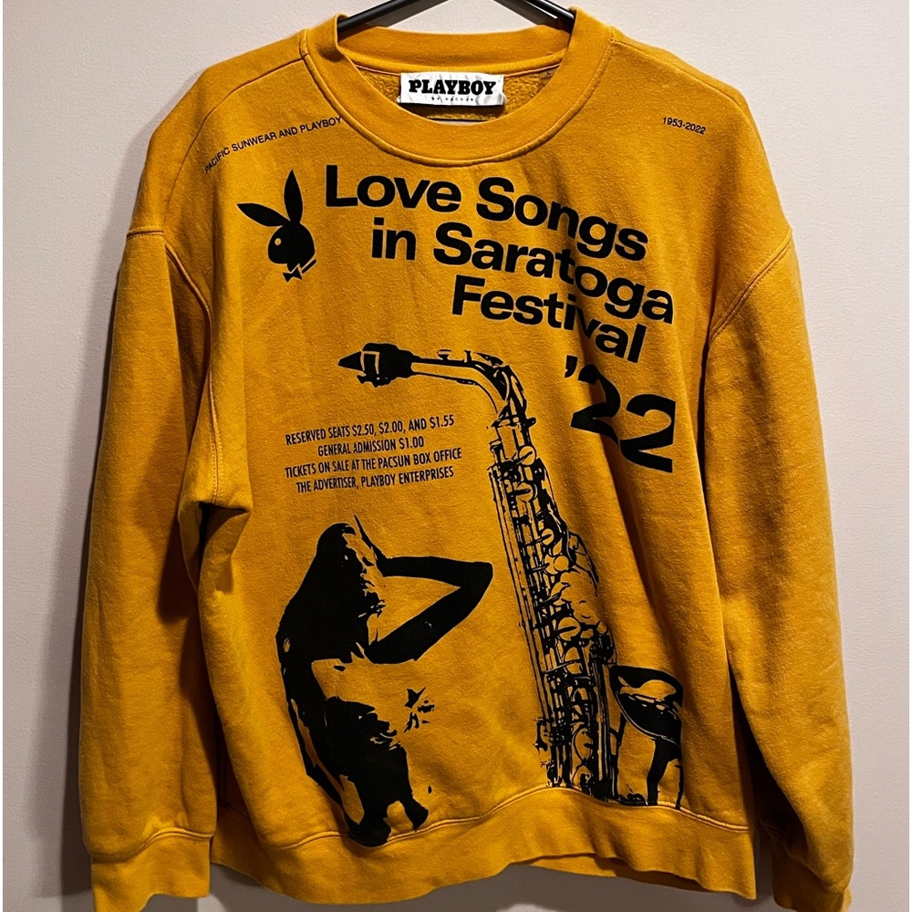 playboy x pacsun yellow crewneck
